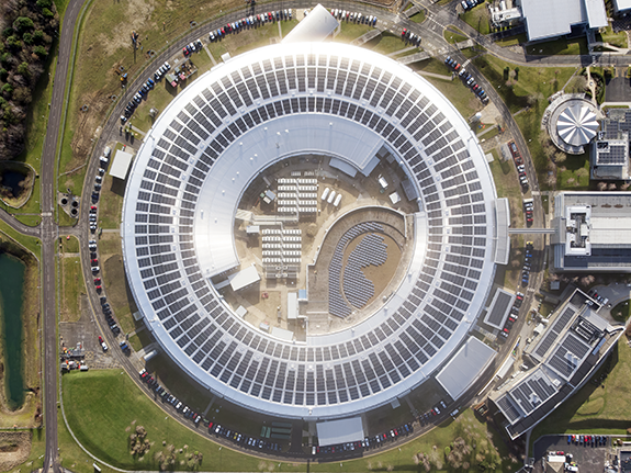 An aerial shot of the Diamond Light Source construction project on completion.